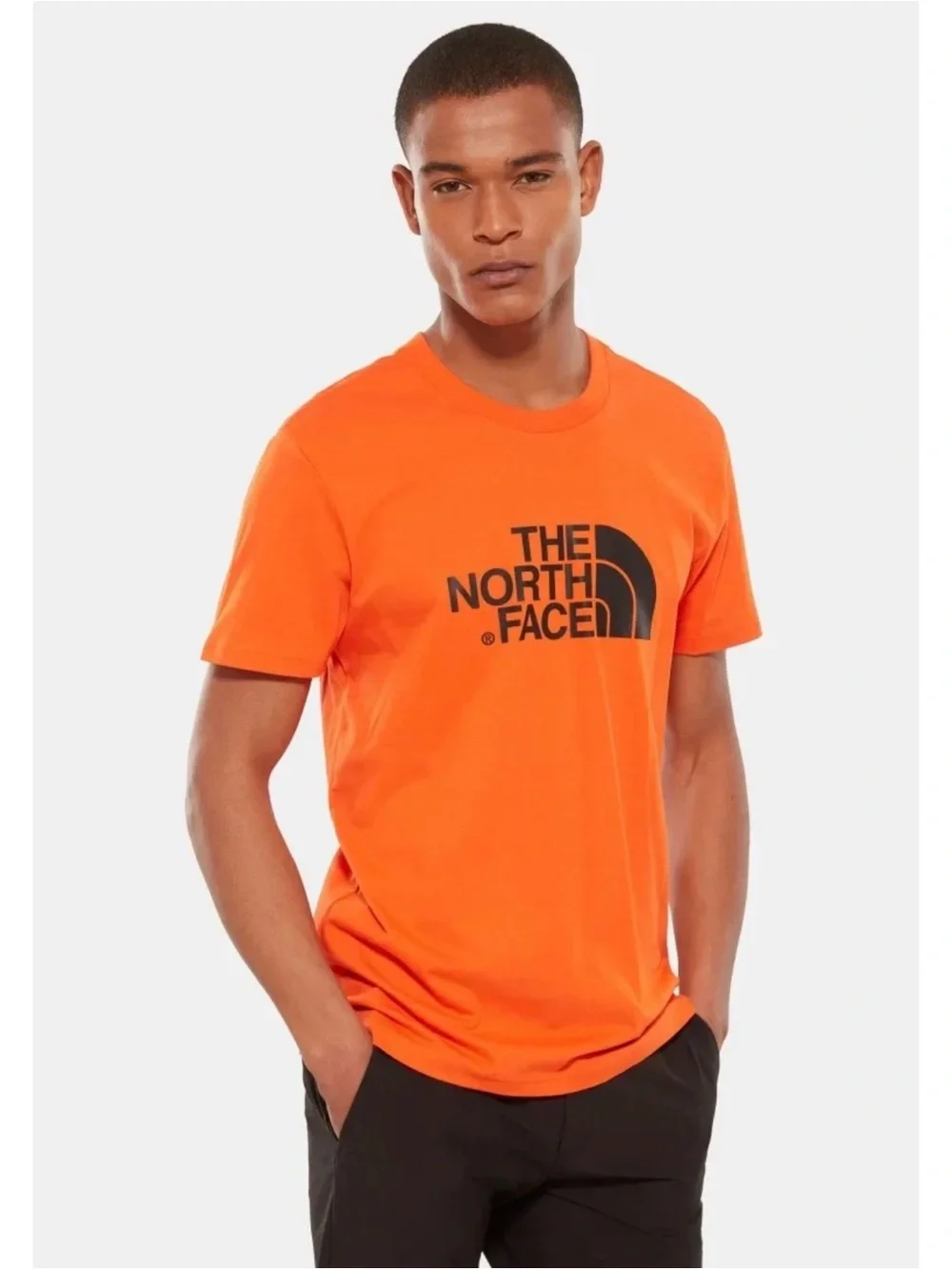 The North Face Bright Orange Tee with Black Logo NWT SZ L.
